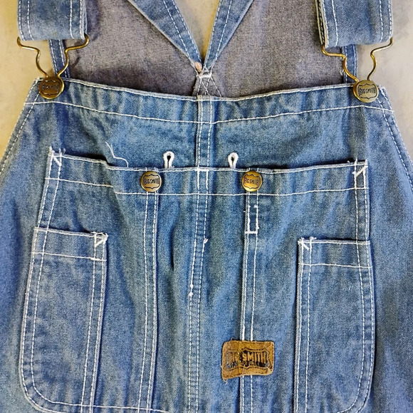 Vintage Big Smith Bib Overalls Blue Denim Carpenter Farmer Men's Size 44x30 - Picture 11 of 16